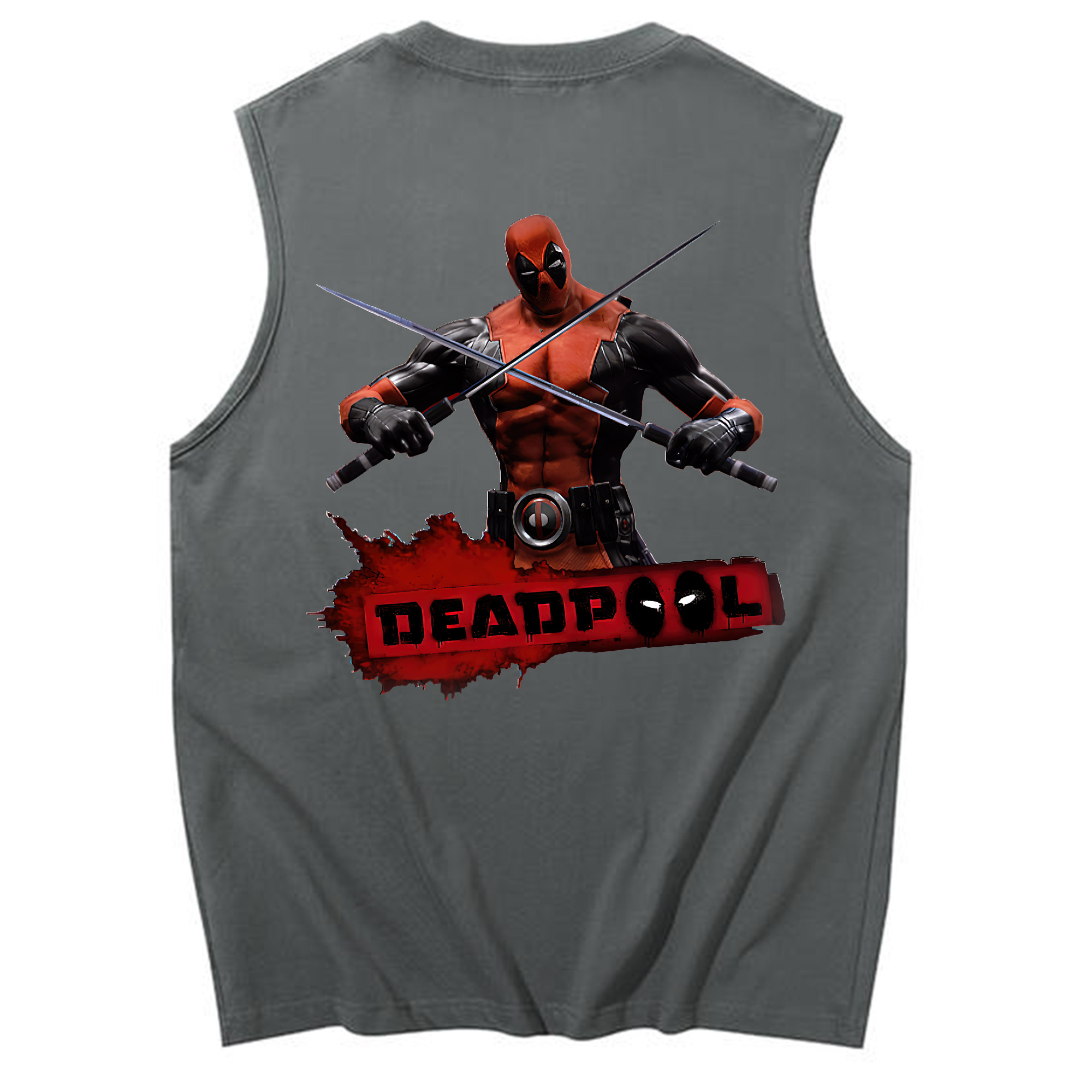 （画像用） Deadpool デッドプール コットン100％タンクトップ（背面プリント）